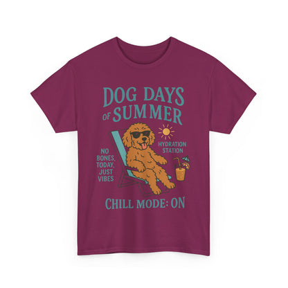 Dog Days of Summer Shirt, Funny Cute Dog Graphic Womens T-Shirt, Chill Mode ON Tee, Summer Puppy Vibes Gift, Dog Lover Gift