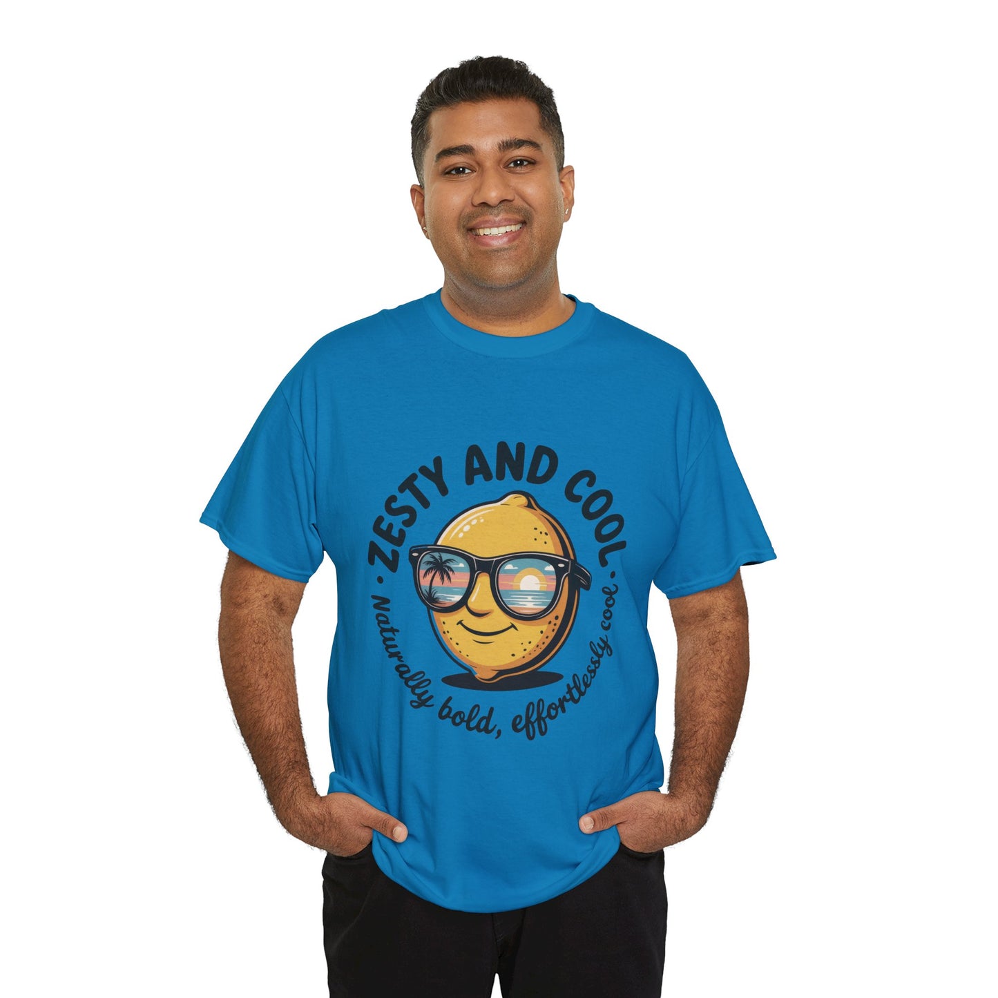 Zesty and Cool Mens Tee, Stylish Casual Shirt, Summer Outing Apparel, Fun Gift for Friends, Lemon Graphic T-Shirt, Birthday Present Idea