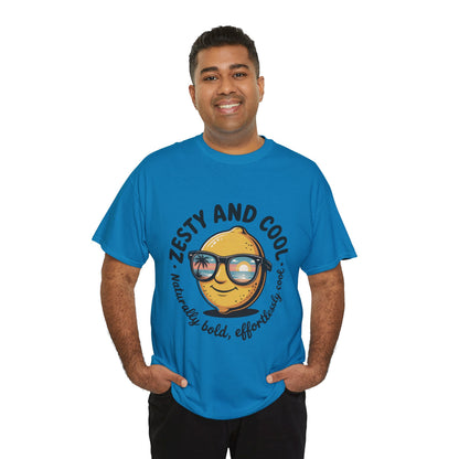 Zesty and Cool Mens Tee, Stylish Casual Shirt, Summer Outing Apparel, Fun Gift for Friends, Lemon Graphic T-Shirt, Birthday Present Idea