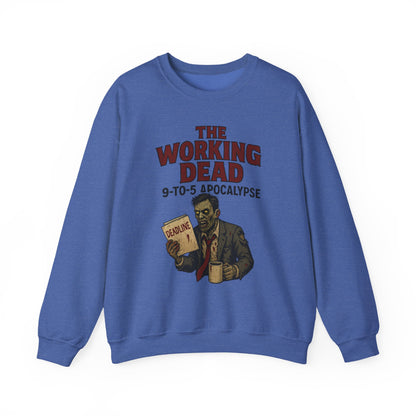 Men's The Working Dead 9-to-5 Apocalypse Sweatshirt, Funny Office Zombie Horror Pullover, Halloween Zombie Work Top
