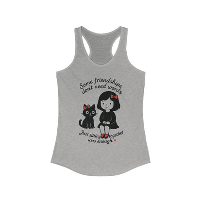 Friendship Cat Love Tank Top, Cute Summer Shirt, Gifts for Cat Lovers, Women's Casual Wear, Self-Care Apparel, Pet Owner Gift