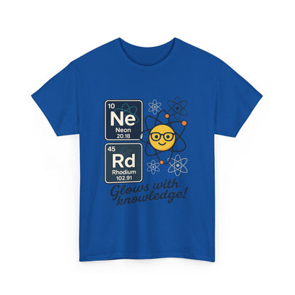 Funny Womens Nerd T-Shirt, NeRd Periodic Table Shirt, Glowing Knowledge Tee, Science Lover Gift, Chemistry Shirt, STEM Apparel, Science Tee