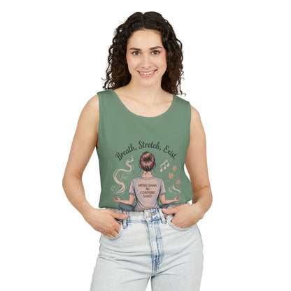 Zen Sarcastic Tank Top, Unisex Meditation Shirt, Breath Stretch Exist Tee, Yoga Apparel, Gift for Mindfulness Lovers