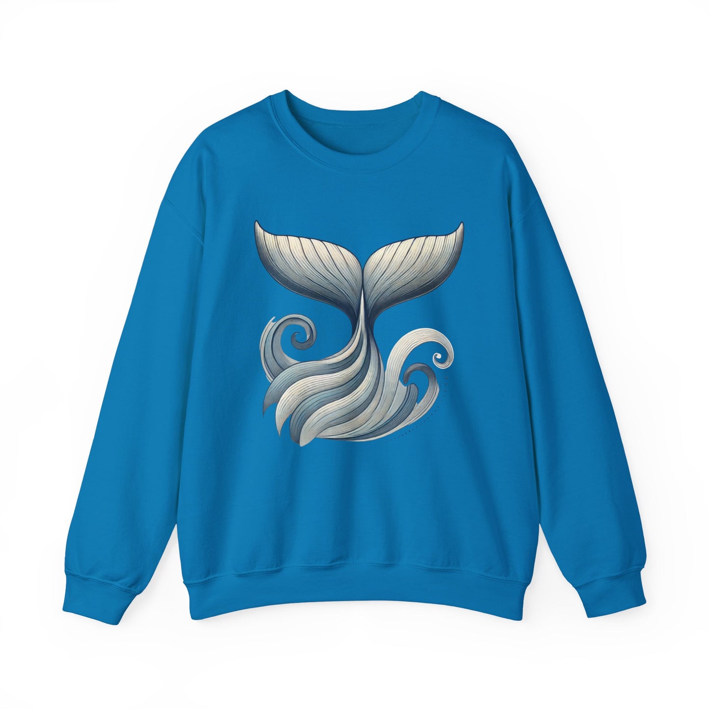 Whale Tail Ocean Sweatshirt, Unisex Heavy Blend Crewneck Sweatshirt, Nautical Coastal Sea Life Gift for Beach Lovers, Gift for Ocean Lovers