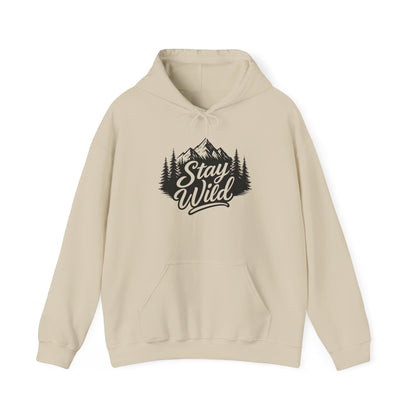 Stay Wild Hoodie, Nature Lover Unisex Pullover, Mountain Adventure Hiking Sweatshirt, Outdoorsy Gift for Him Her