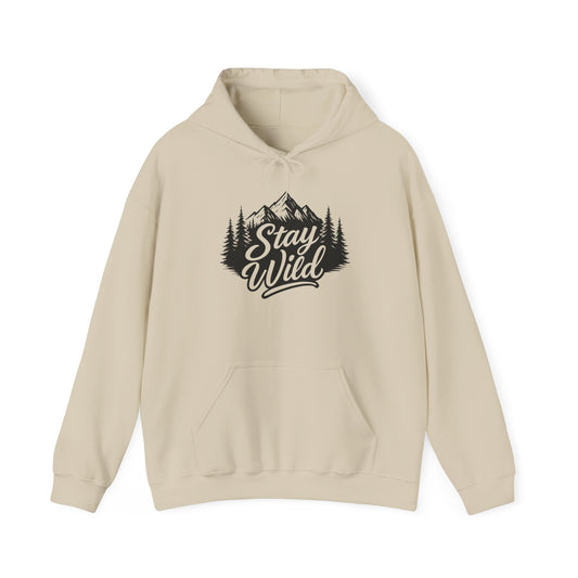 Stay Wild Hoodie, Nature Lover Unisex Pullover, Mountain Adventure Hiking Sweatshirt, Outdoorsy Gift for Him Her