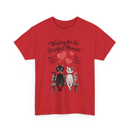 Cute Cat Lovers Tee, Womens Heavy Cotton Tee for Pet Owners, Funny Cat Shirt, Gift for Cat Lovers, Casual T-Shirt, Animal Art Tee