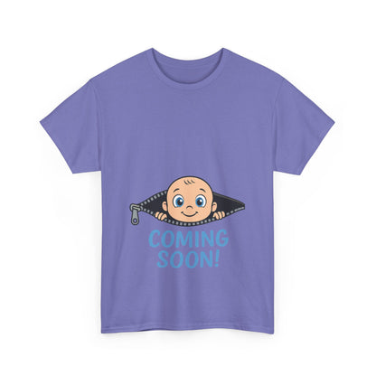 Coming Soon Maternity T-Shirt, Cute Baby Boy Pregnancy Announcement Shirt, Funny Expecting Mom Gift, Gender Reveal Tee, Baby Shower Top