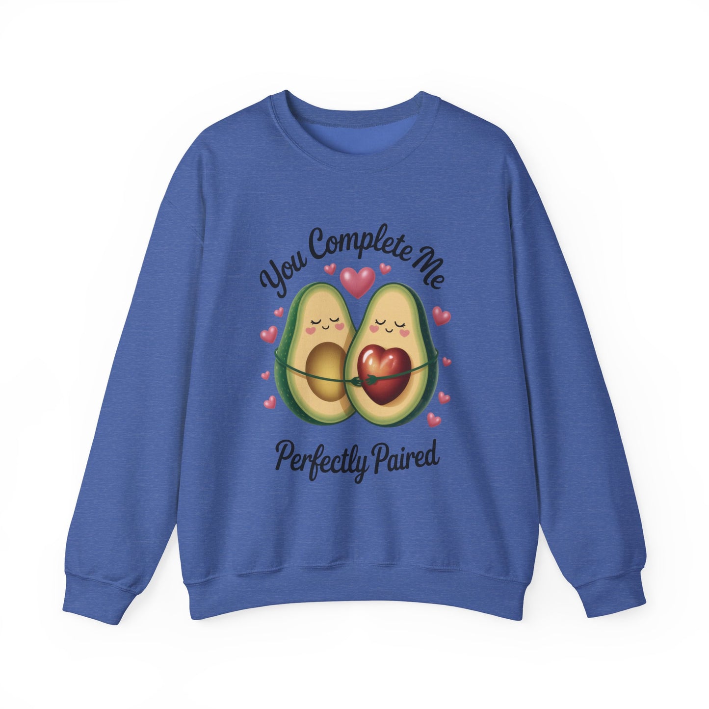 Cute Avocado Love Crewneck Sweatshirt, Sweatshirt for Couples, Perfect Gift for Valentines Day, Cozy Apparel, Avocado Lover Gift