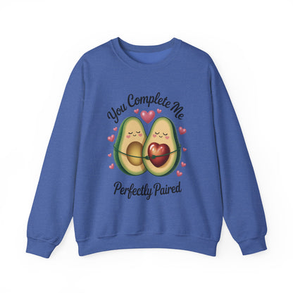 Cute Avocado Love Crewneck Sweatshirt, Sweatshirt for Couples, Perfect Gift for Valentines Day, Cozy Apparel, Avocado Lover Gift