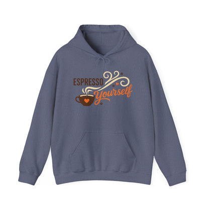 Espresso Yourself Coffee Hoodie, Funny Womens Barista Gift, Cozy Cafe Sweatshirt