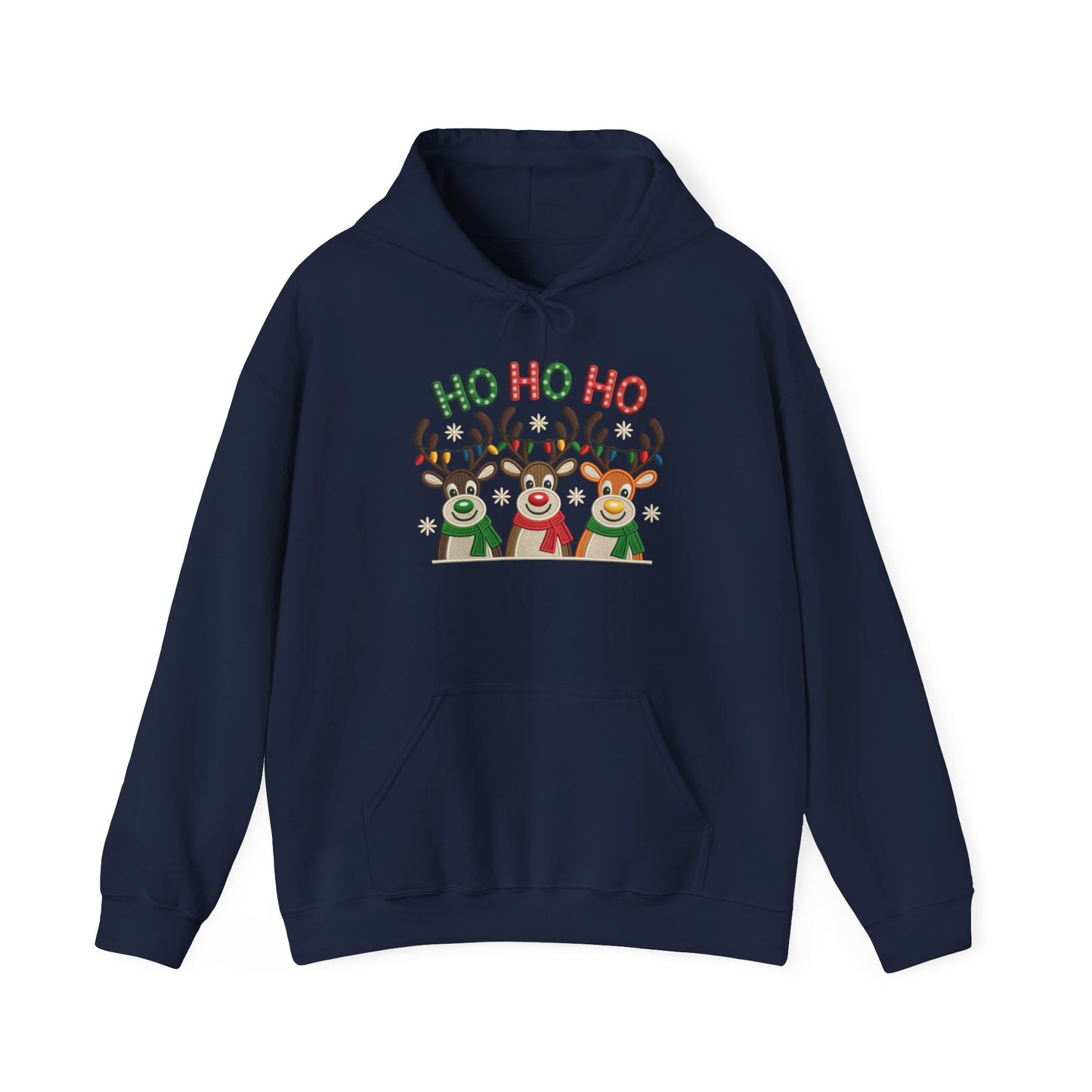 Ho Ho Ho Reindeer Hoodie, Cute Christmas Holiday Pullover for Women