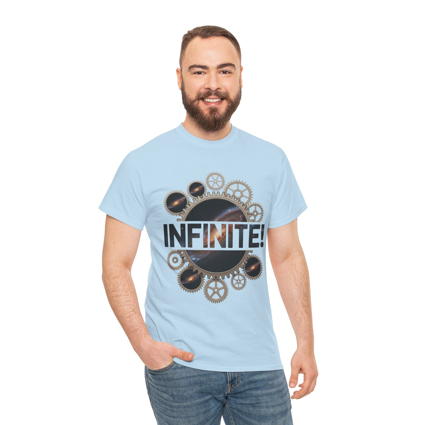 Steampunk Space Gears T-Shirt, Unisex Infinite Universe Graphic Tee, Cosmic Mechanical Design Tee for Sci-Fi & Engineering Lovers