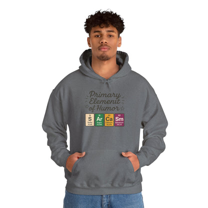 Sarcasm Hoodie for Men, Funny Nerd Hoodie, Primary Element of Humor Sweatshirt, Science Lover Gift for Him, Sarcastic Humor Apparel