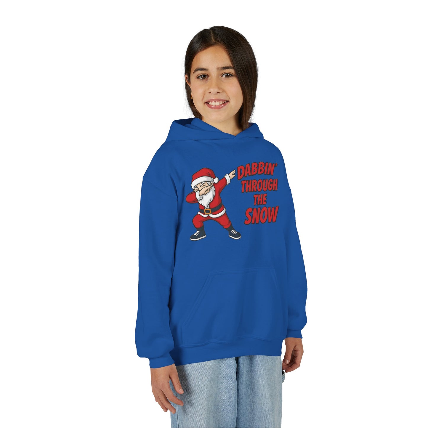 Dabbin Santa Youth Christmas Hoodie, Funny Holiday Sweatshirt for Boys
