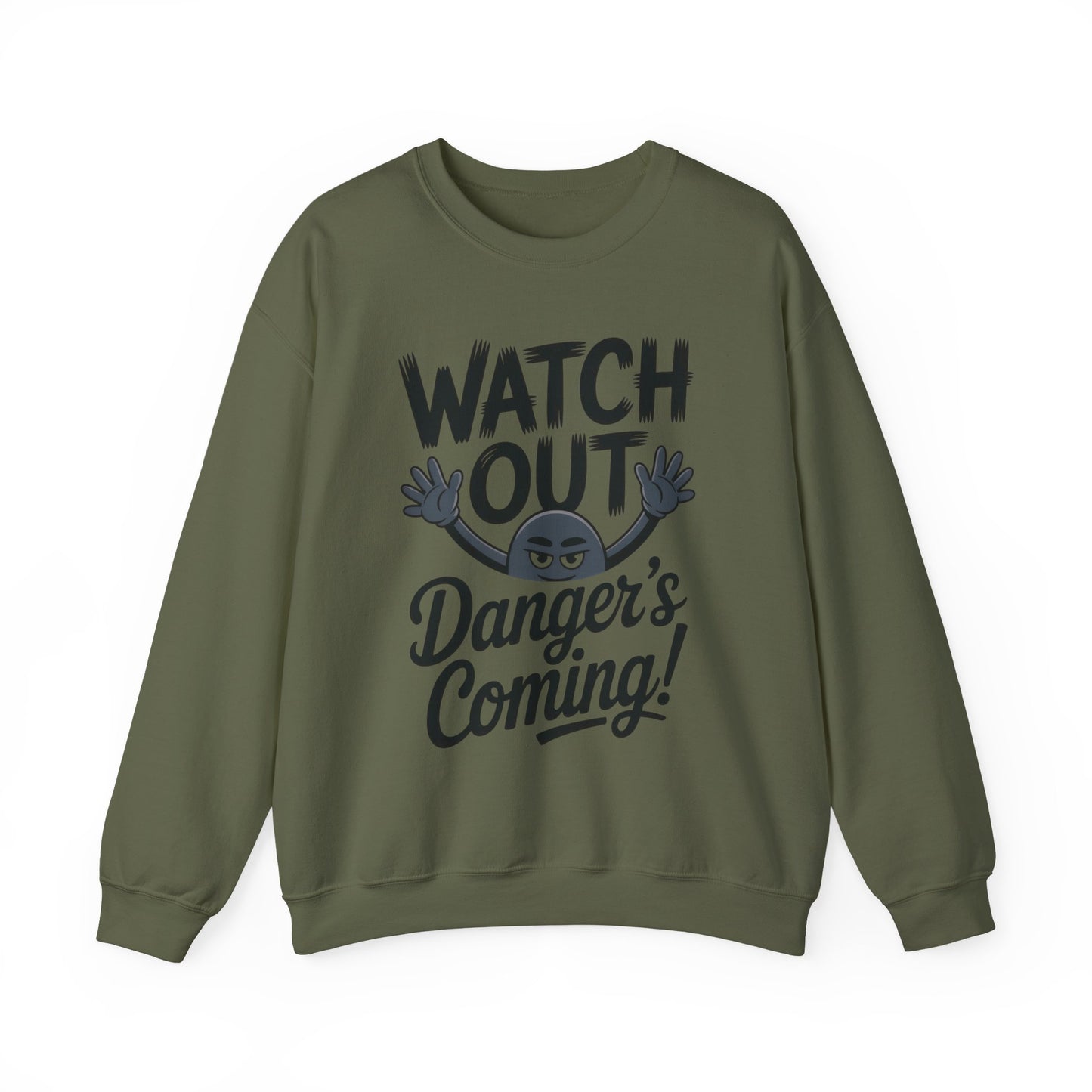 Mens Casual Crewneck Sweatshirt with Warning Message, Funny Gift for Friends, Cozy Layer for Everyone, Great for Halloween, Fall