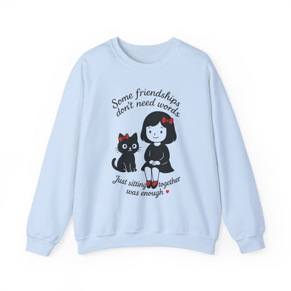 Friendship Womens Sweatshirt - Cozy Womens Crewneck with Cute Cat Design, Perfect Gift for Cat Lovers, Friendship Day, Casual Wear