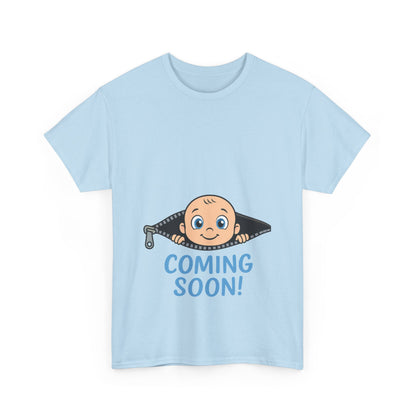 Coming Soon Maternity T-Shirt, Cute Baby Boy Pregnancy Announcement Shirt, Funny Expecting Mom Gift, Gender Reveal Tee, Baby Shower Top