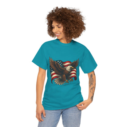 American Eagle Graphic Tee, Patriotic T-Shirt, Fourth of July Apparel, Eagle Love Shirt, Unisex Heavy Cotton Tee