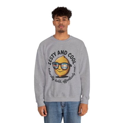 Zesty Lemon Mens Crewneck Sweatshirt - Fun Gift for Friends, Cool Casual Style, Summer Vibes, Mens Graphic Apparel, Perfect for Relaxing
