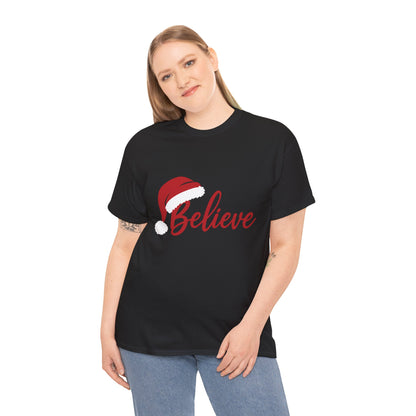 Believe Christmas Women's Shirt, Minimalist Holiday Tee