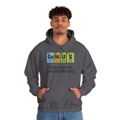 Funny Mens Genius Hoodie, Periodic Table Nerd Sweatshirt, Smart Science Pullover Gift for Him, Science Lover Apparel, Funny Hoodie