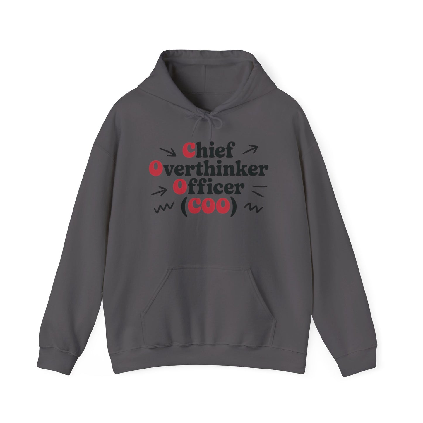 Chief Overthinker Officer Women's Hoodie, Funny COO Graphic Pullover, Sarcastic Office Humor Gift, Women's Heavy Blend™ Hooded Sweatshirt