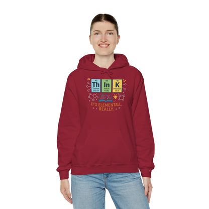 Think Hoodie for Women, Funny Chemistry Hoodie, Element of Humor Science Sweatshirt, Nerdy Gift for Her, Gift for Students, Science Lovers