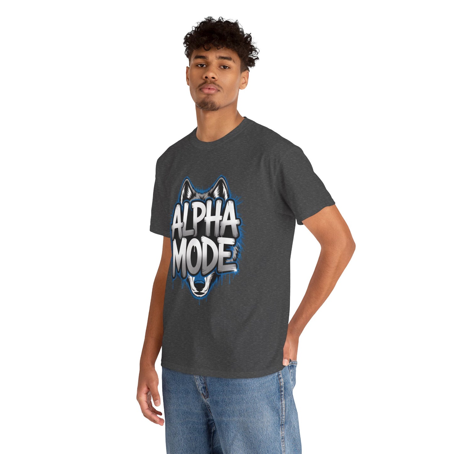 Alpha Mode Wolf Graphic Mens T-Shirt Streetwear, Alpha Tee, Wolf Tee, Street Tee, Wolf Art