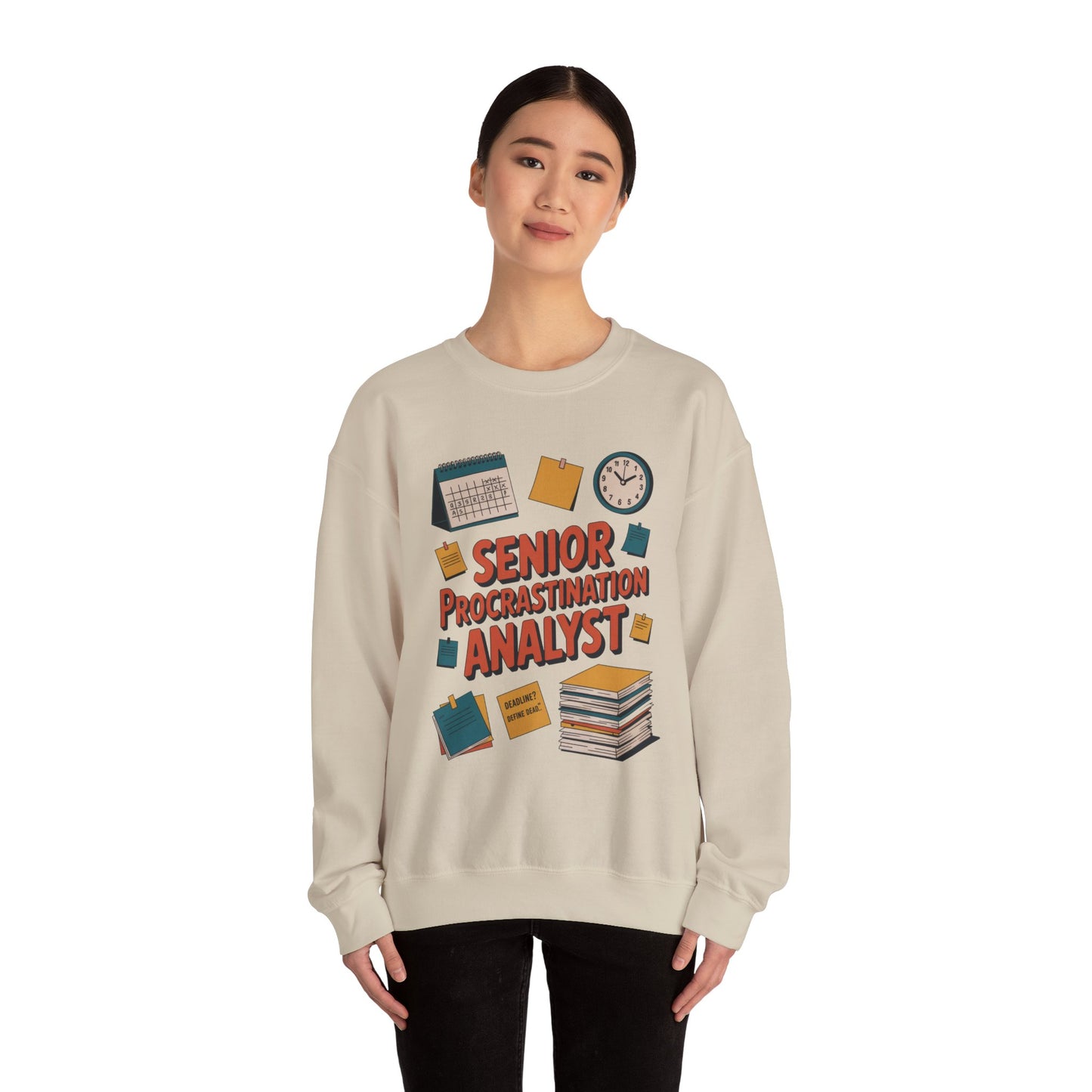 Senior Procrastination Analyst Sweatshirt, Gift for Graduates, Office Humor Apparel, Meme Sweatshirt, Casual Wear, Motivation Humor Apparel