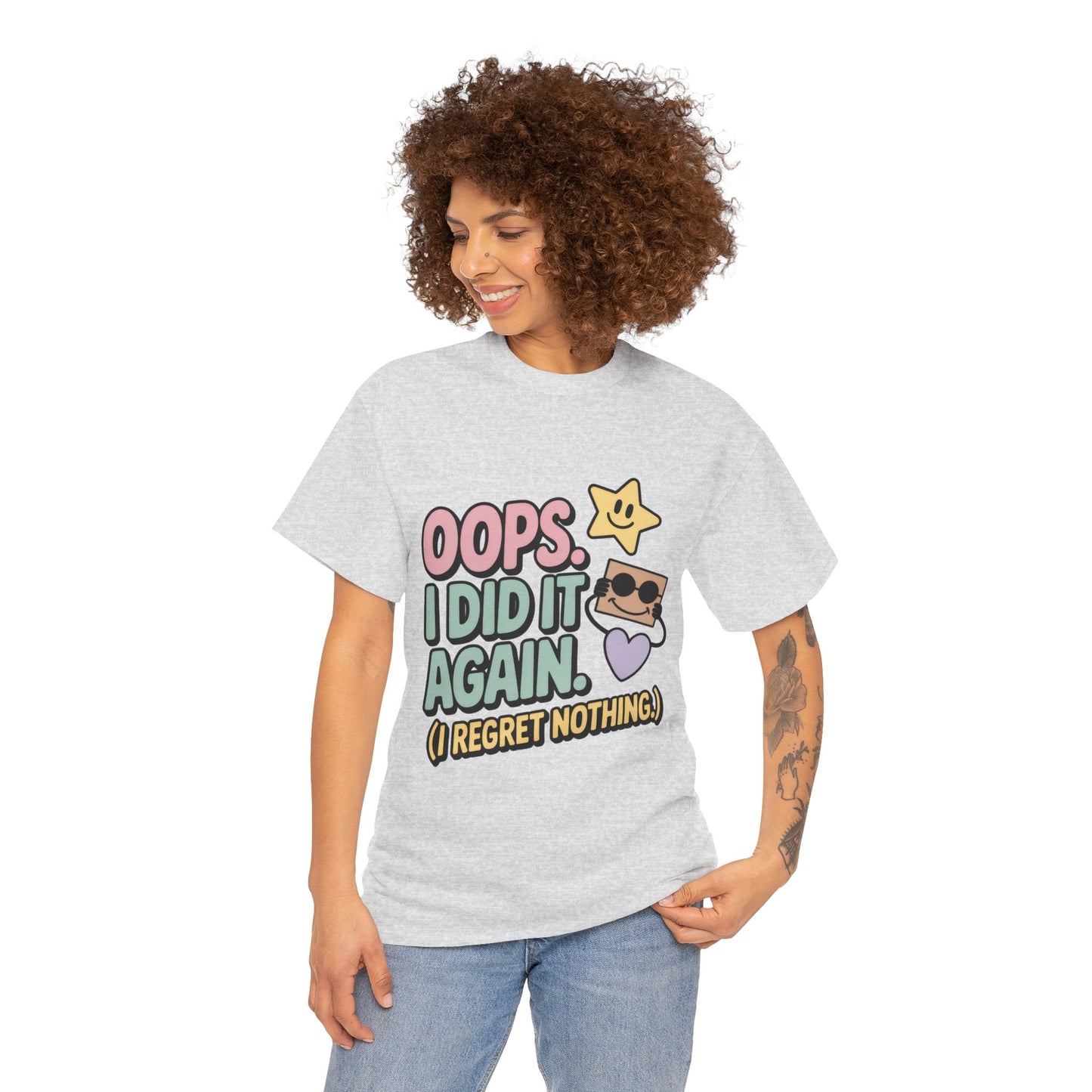 Retro Graphic Tee, Oops I Did It Again Shirt, Funny Women's T-shirt, Casual Statement Wear, Positive Message Women's T-Shirt