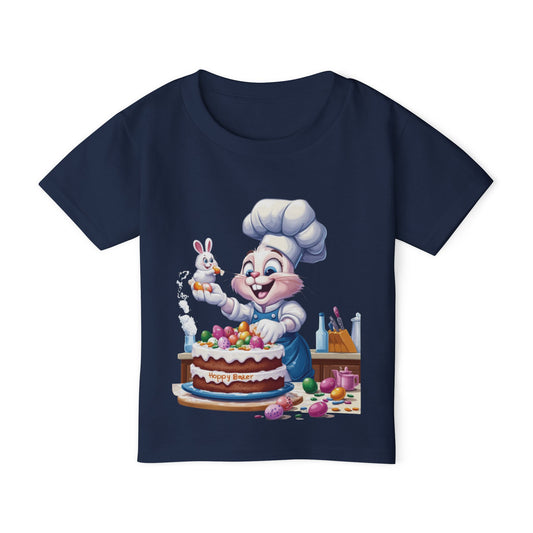 Bunny Chef Toddler T-Shirt, Cute Easter Apparel, Kids Baking Shirt, Toddler Gifts, Spring Outfits, Happy Bunny Design, Easter Cake Shirt