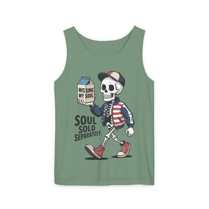Funny Skeleton Tank Top, Soul Sold Separately Muscle Tee, Missing My Soul Graphic Shirt, Gothic Streetwear Workout Top