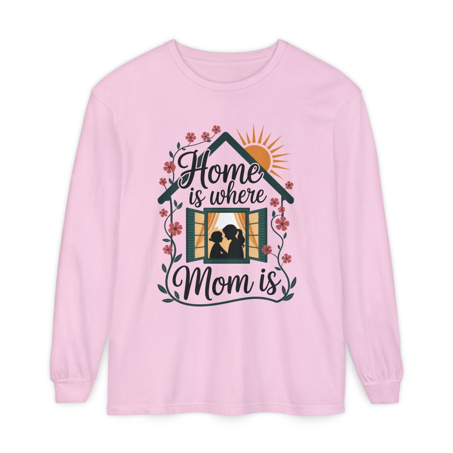 Home Is Where Mom Is Long Sleeve T-Shirt, Mother's Day Cotton Shirt, Cute Family Gift for Mom, Sentimental Mom Gift, mother's day Gift
