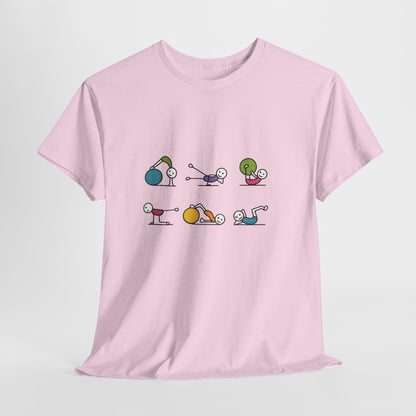 Fit Fun Pilates Figure Womens T-Shirt, Cute Workout Tee, Funny Yoga Gym Top for Women, womens activewear tee