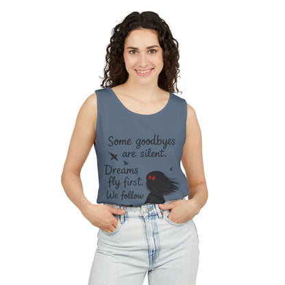 Minimalist Tank Top, Womens Tank, Girl & Cat Art Print, Emotional Lightweight Summer Shirt,  Inspirational Apparel, Cat Lover Gift