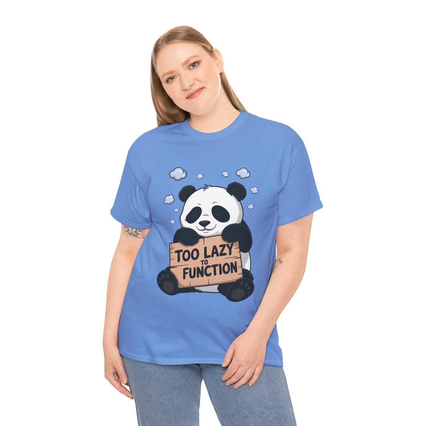 Too Lazy to Function Panda Tee, Unisex Cotton T-Shirt, Funny Shirt, Casual Wear, Gift for Sloth Lovers, Relaxed Vibe