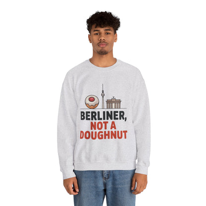 Mens Heavy Blend™ Crewneck Sweatshirt, Berliner Not a Doughnut Funny Berlin Mens Sweatshirt