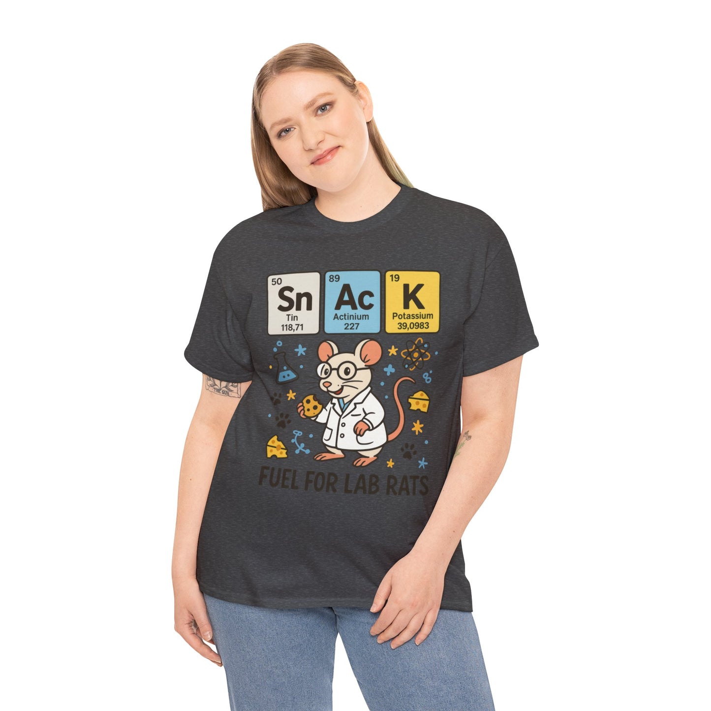 Funny Womens Science T-Shirt,Periodic Table Tee, Fuel for Lab Rats Nerdy Shirt, Gifts for STEM Lovers, Quirky Science Apparel