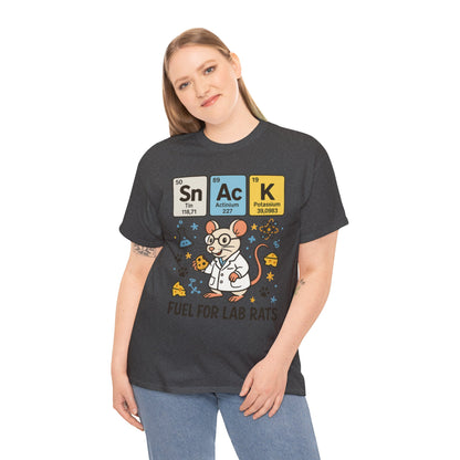 Funny Womens Science T-Shirt,Periodic Table Tee, Fuel for Lab Rats Nerdy Shirt, Gifts for STEM Lovers, Quirky Science Apparel