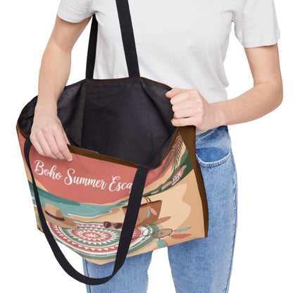 Boho Summer Escape Weekender Tote Bag , Perfect for Beach Days, Travel Tote Bag, beach bag