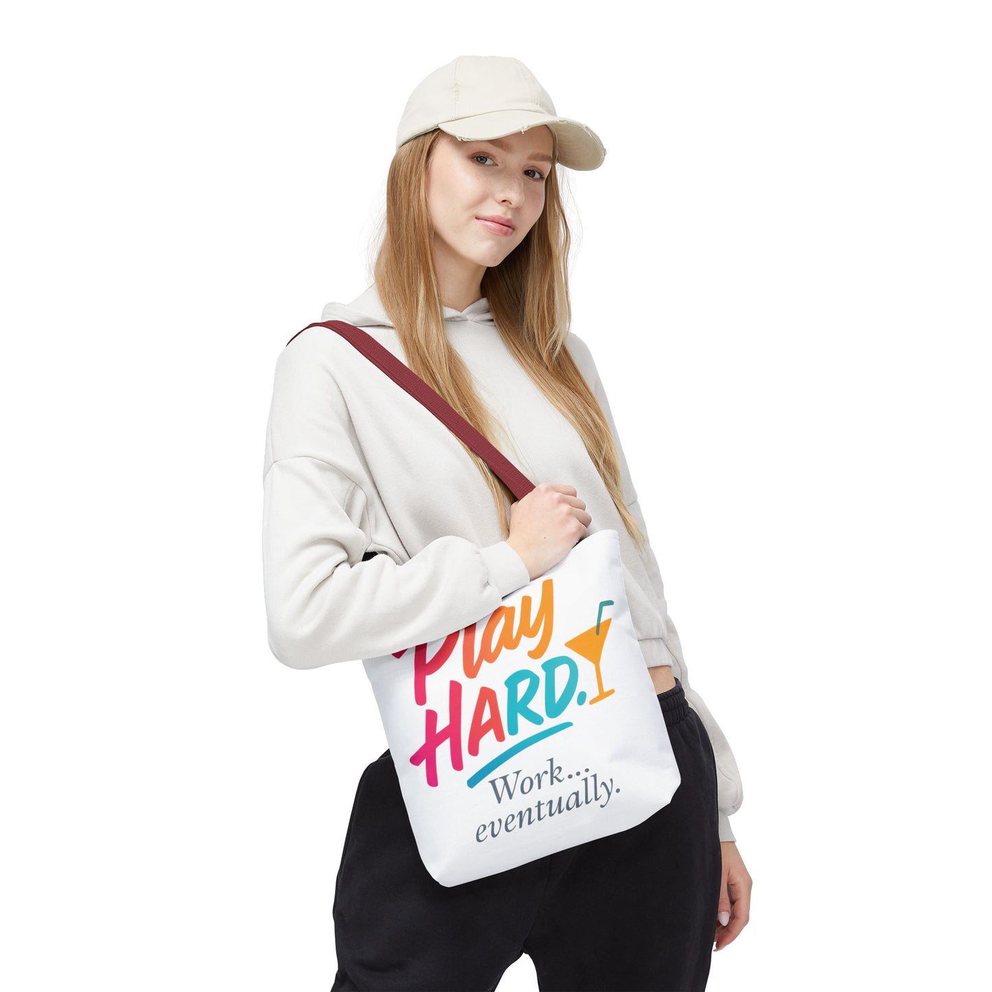 Play Hard Tote Bag - Fun, Stylish, Tote for Work & Play, Summer, Gift, Beach Bag, Everyday Carry, Beach Weekender Bag, large canvas bag