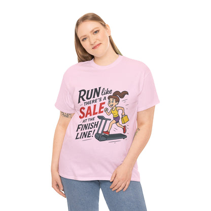 Motivational Fitness Tee, Workout Shirt, Funny Exercise Gym Top, Funny Shopping Tee, Treadmill Runner Shirt for Her,  run for sale tee