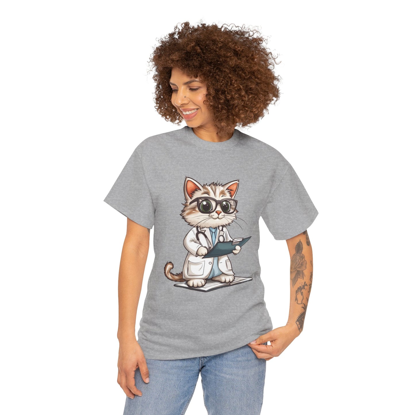 Funny Doctor Cat T-Shirt, Unisex “The Pawscription is Ready” Tee, Cute Veterinary Gift, Medical Student Shirt, Animal Doctor Graphic Tee