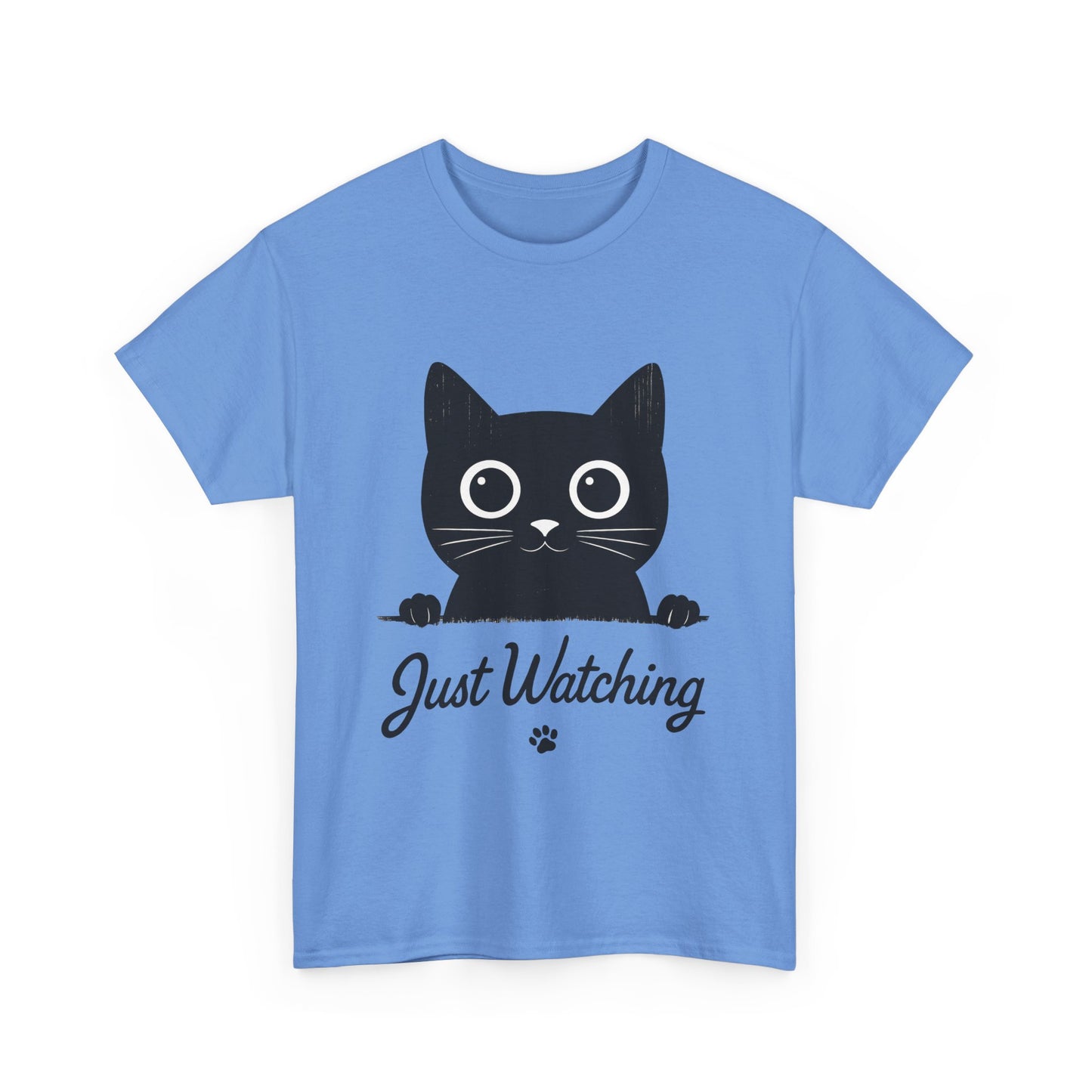 Cute Black Cat Shirt for Women - Just Watching Minimalist Kitty Tee - Funny Cat Lover Gift, Funny Pet Lover Gift, Animal Lover Tee