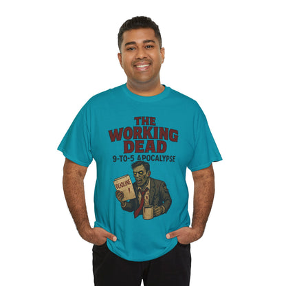 The Working Dead 9-to-5 Apocalypse Men's T-Shirt, Funny Horror Office Zombie Tee, Halloween Zombie Top, Work Humor Sweatshirt
