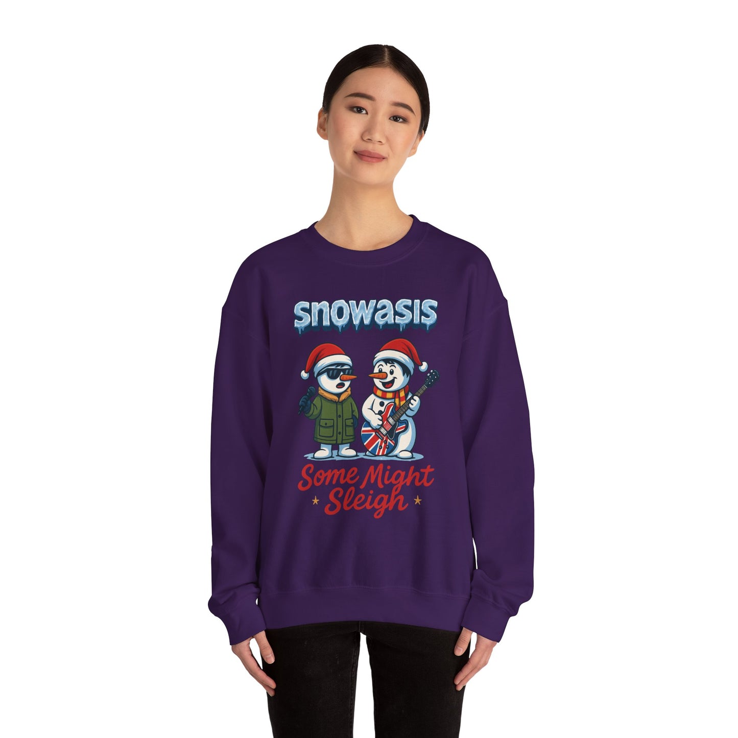 Snowasis Some Might Sleigh Women's Christmas Sweatshirt, Funny Retro Holiday Jumper