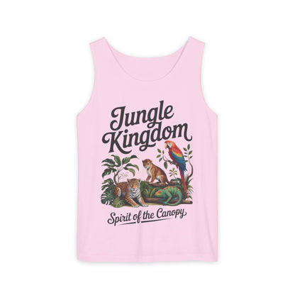 Jungle Kingdom Tank Top, Womens Garment-Dyed Sleeveless Shirt, Spirit of the Canopy Tee, Summer Outfit, Eco-Friendly Casual Wear