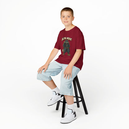 Alpha Mode Teen Wolf Shirt, Cool Youth Graphic Tee, Hip Hop Savage Wolf Tee, Graphic Kids Tee, Alpha Teen Streetwear, Wolf Gift for Teens