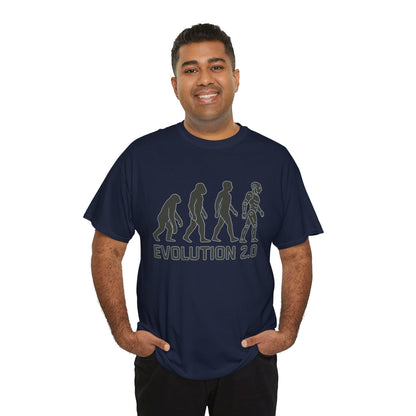 Evolution 2.0 Futuristic Robot Human Evolution T-Shirt, Cyberpunk Tech Graphic Tee for Men, Modern AI Inspired Sci-Fi Shirt